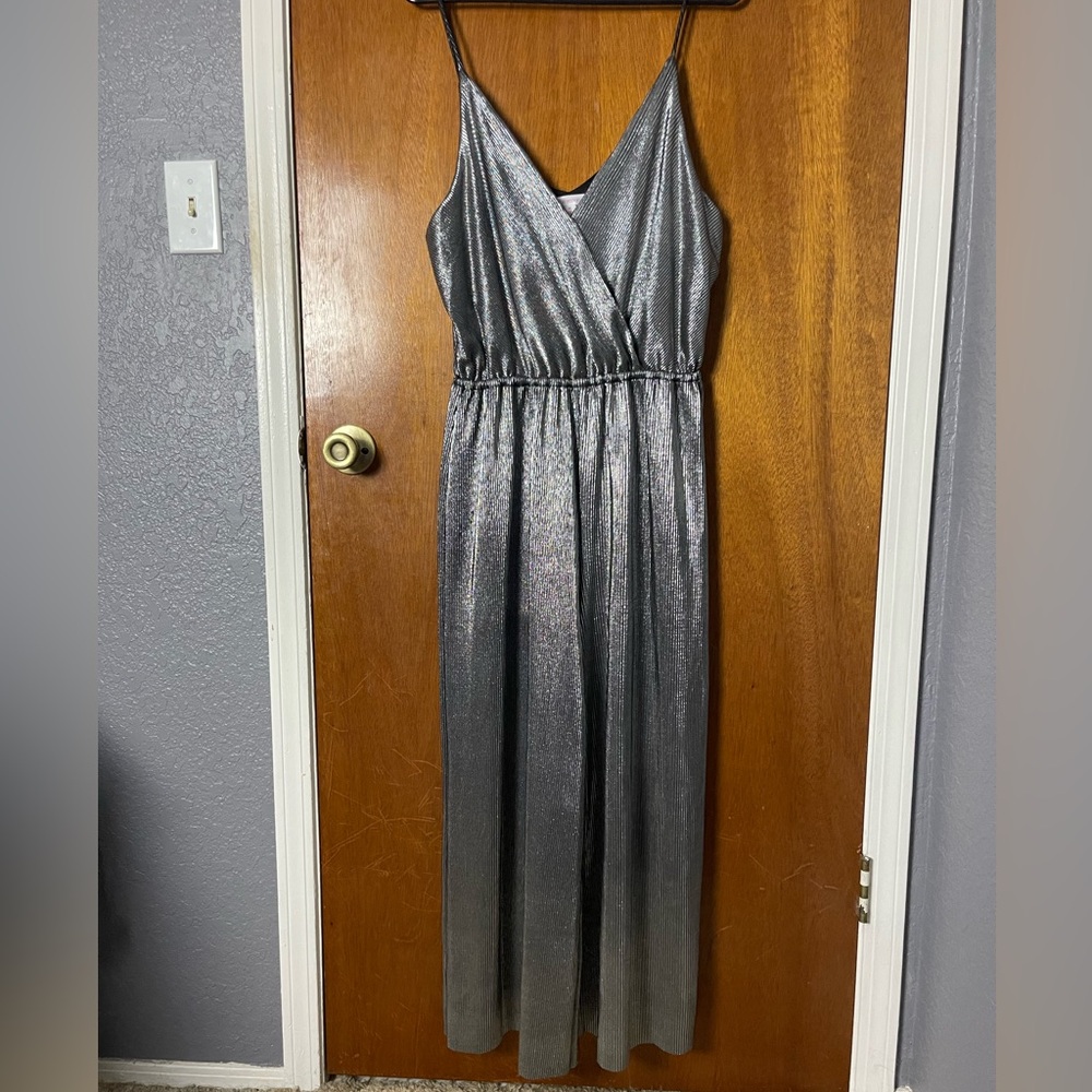 Xhilaration Metallic Silver Jumpsuit (sz M)